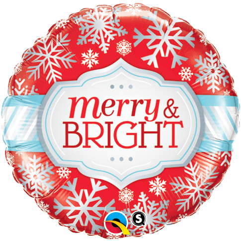 18" - Merry & Bright Snowflakes Christmas